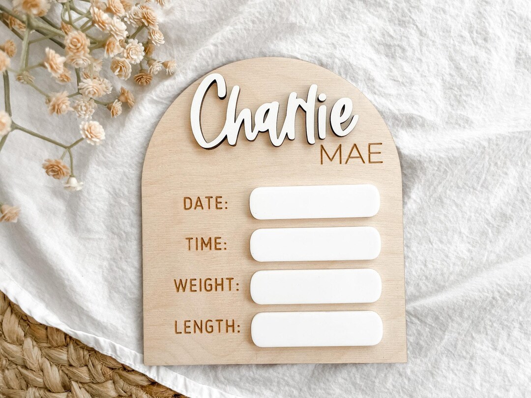 Personalized Hospital Birth Announcement Sign, Custom Baby Name Plaque ...
