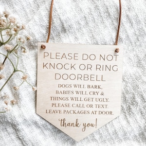 Baby Sleeping Sign, Don't Ring Doorbell, Front Door Sign, Do Not Disturb Sign, Do Not Knock Sign, Baby Shower Gift