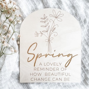 Spring A Lovely Reminder, Boho Spring Decor, Spring Signs, Shelf Decor, Office Decor, Neutral Spring Decor