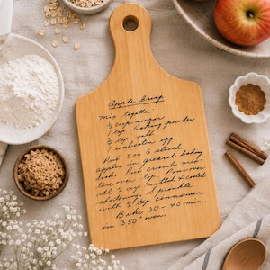 Handwritten Recipe Cutting Board, Family Recipe, Family Keepsake, Gift for Mom, Christmas Gift, Family Heirloom Personalized Cutting Board