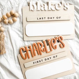 Personalized First & Last Day of School Sign, First Day of School Sign, Back to School Sign, Reusable Back to School Photo Prop for Kids