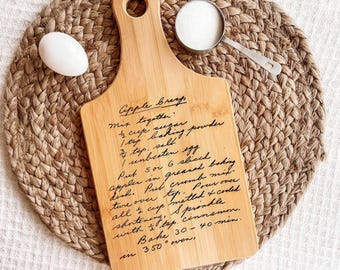 Tagliere con ricette scritte a mano, ricetta di famiglia, ricordo di famiglia, regalo per la mamma, regalo di Natale, tagliere personalizzato con cimelio di famiglia