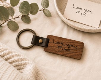 Actual Handwriting Keychain | Personalized Memorial Keychain | Custom Signature Gift | Handwritten Message Keepsake for Mom Dad