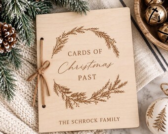 Christmas Card Keeper, Personalized Holiday Memory Book, Cards of Christmas Past, Family Keepsake Album, Christmas Card Storage