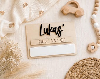 Personalized First Day of School Sign | Reusable Back to School Board | Custom Name School Photo Prop | Kindergarten Milestone Sign