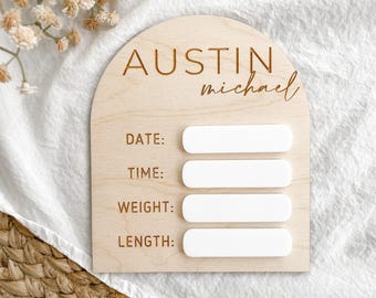 Baby Name Sign for Hospital, Birth Announcement Plaque, Birth Announcement Sign, Baby Announcement Sign, Hospital Name Sign, Birth Stat Sign