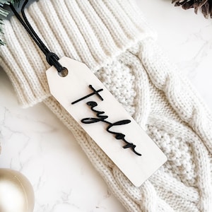 Etiquetas para calcetines, etiquetas personalizadas para calcetines, etiquetas para calcetines navideños, etiquetas de regalo personalizadas, decoración navideña