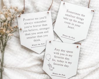 Winnie the Pooh Pooh Nursery Sign, Pooh Nursery Decor, Pooh Baby Shower, Winnie the Pooh Decor, New Baby Gift, Neutral Nursery Decor