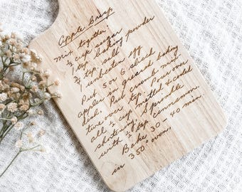 Handwritten Recipe Cutting Board, Recipe Plate, Recipe Sign, Gift for Mom, Christmas Gift, Recipe Keepsake