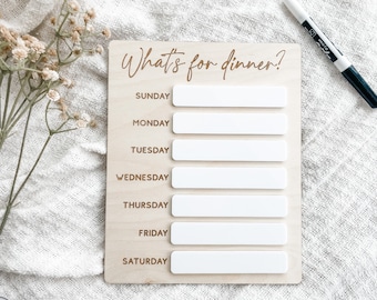 Weekly Meal Planner, Weekly Menu Board, Weekly Dinner Menu, Dry Erase Wall Menu, Command Center, Food Planner, Dinner Planner