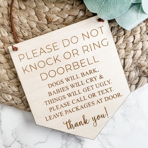 Baby Sleeping Sign, Don't Ring Doorbell, Front Door Sign, Do Not Disturb Sign, Do Not Knock Sign, Baby Shower Gift image 4