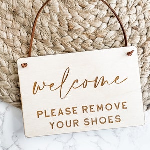 Please Remove Your Shoes Sign, No Shoes Sign, Remove Shoes Sign, Front Door Sign, Front Door Hanger, Shoes Off Sign image 6