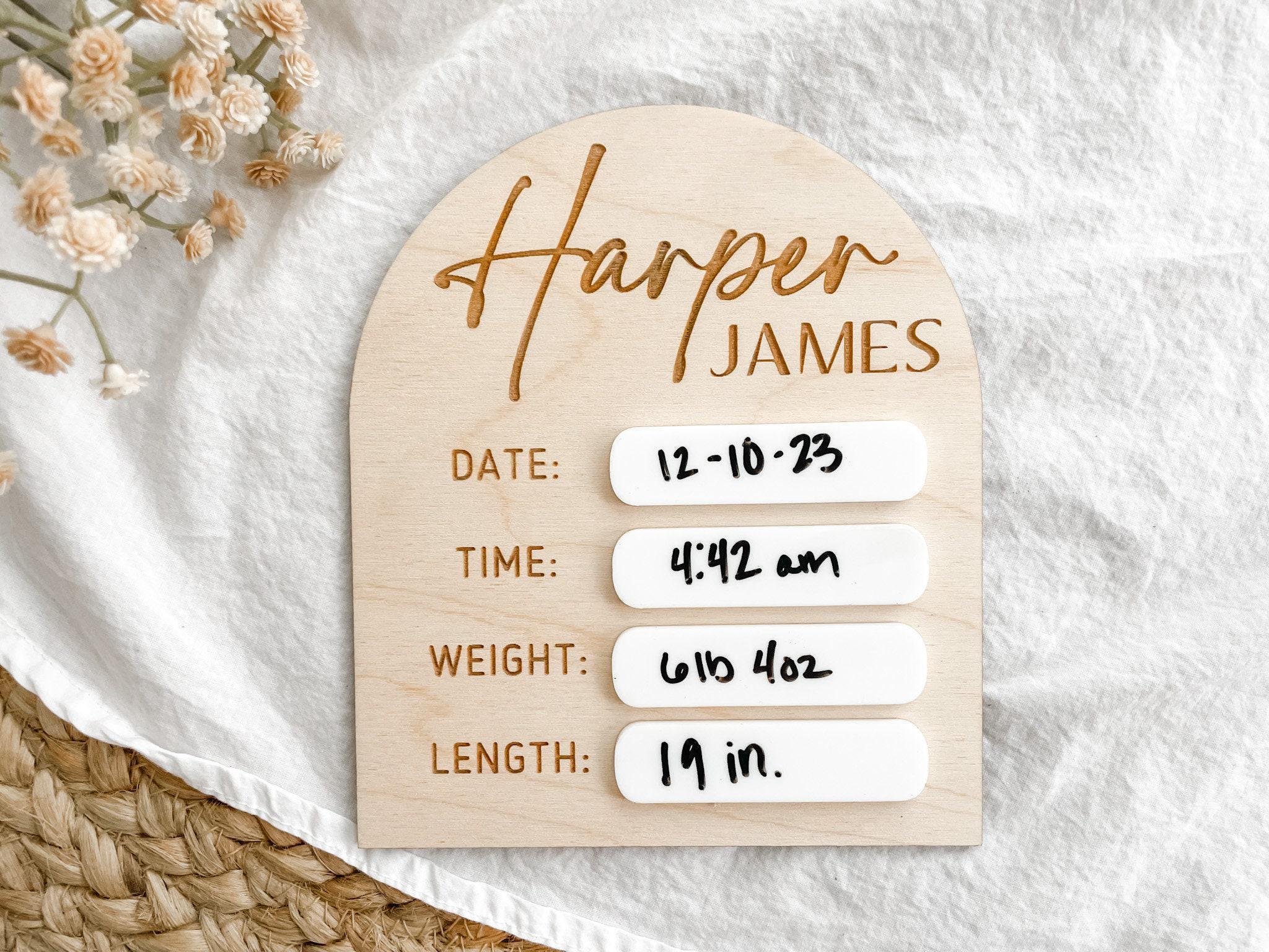 Custom Birth Announcement Sign for Hospital, Birth Stats Sign, Baby ...