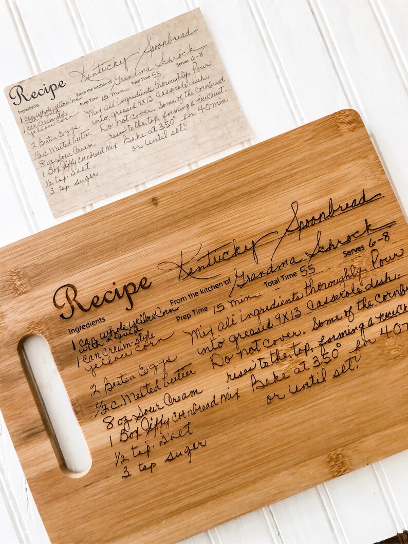 Handwritten Recipe Cutting Board Personalized Gift Gift for Etsy