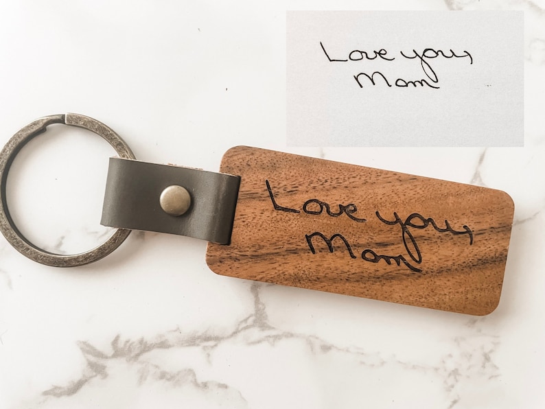 Actual Handwriting Keychain, Handwriting Gift, Personalized Keychain, Custom Keychain, Memorial Gift, Keychain for Boyfriend image 1