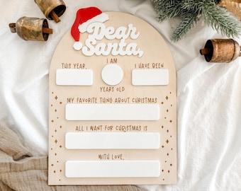 Dear Santa Sign, Letter to Santa, Santa Wish list, Dear Santa Board, Christmas Wish list, Kids Christmas List, Kids Santa Board