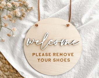 Please Remove Your Shoes Sign,  Shoes Off Sign, No Shoes Sign, Remove Shoes Sign, Front Door Sign, Front Door Hanger