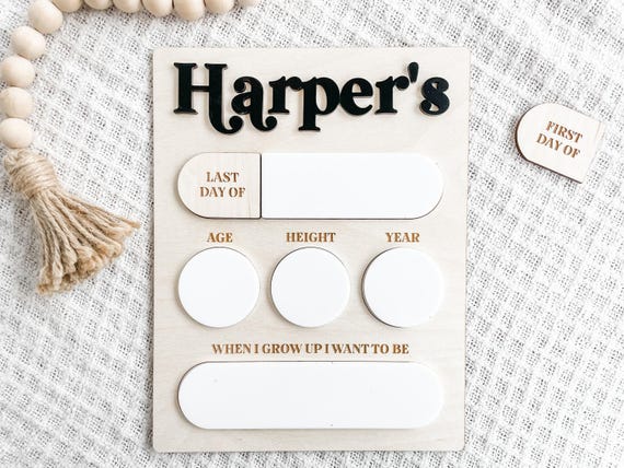 First & Last Day of School Sign, Personalized Back to School Photo Board