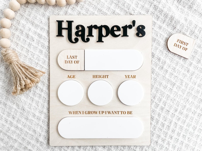 First & Last Day of School Sign, Personalized Back to School Photo Board image 1