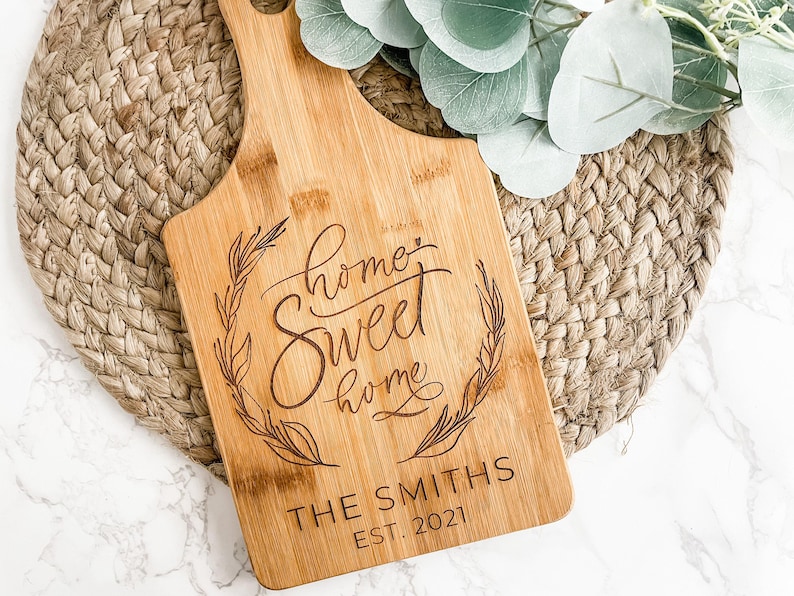 Personalized Housewarming Gift, Custom Cutting Board, New Home Gift, First Home Gift, Realtor Gift image 1