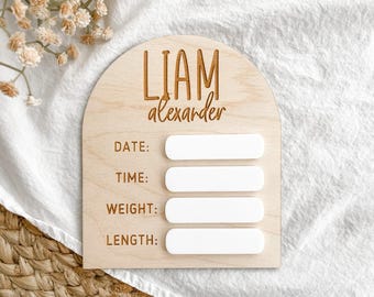 Newborn Birth Stat Sign, Personalized Baby Name Sign for Hospital, Birth Announcement Sign for Hospital, Baby Announcement Sign
