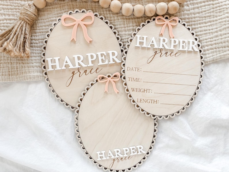 Baby Name Sign for Hospital, Hospital Birth Announcement Sign, Baby Announcement Sign, Baby Keepsakes, Baby Birth Sign, Baby Shower Gift imagem 1