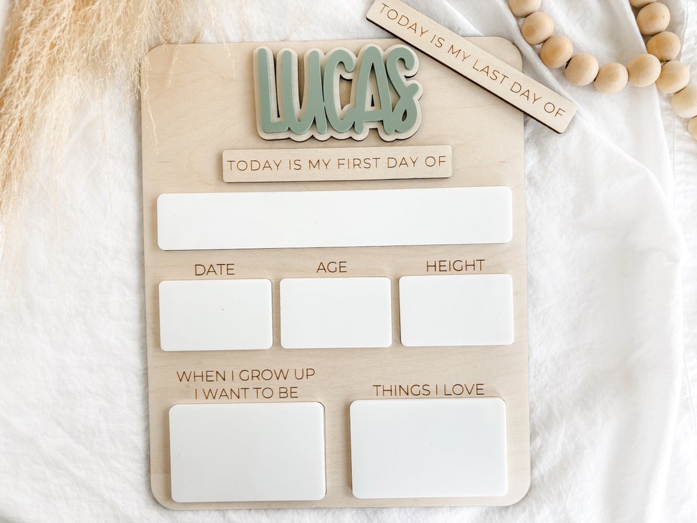 Kids Keepsake First Day Of School Sign, First Day Of School Board, Back To School Sign, Last Day Of School Sign, Back To School Photo Prop First Day Of School Gifts For Day Realtorgift