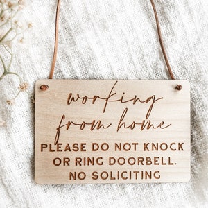Working From Home Sign, Do Not Disturb Sign, Do Not Ring Doorbell, Do Not Knock Sign, Front Door Sign, WFH Sign, No Soliciting