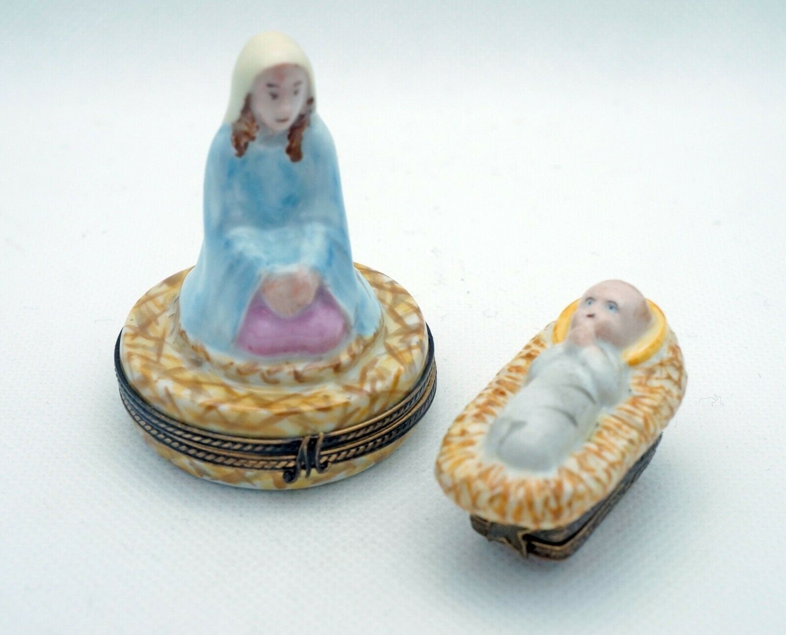 Authentic Hand-Painted Limoges Mary Trinket Box