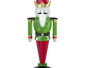 Green Sparkling Swarovski Crystal Holiday Cheers Nutcracker Green