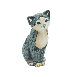 De Rosa Rinconada Kitty Cat Figurine, Hand-Painted Enamel