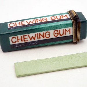 Authentic French Porcelain Limoges Box Pack of Chewing Gum with Removable Chewing Gum Stick