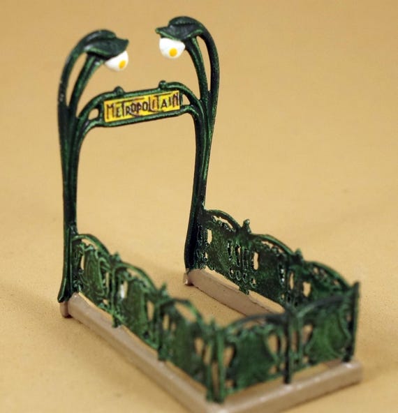 J Carlton by Gault French Miniature Paris Metro Entrance Art