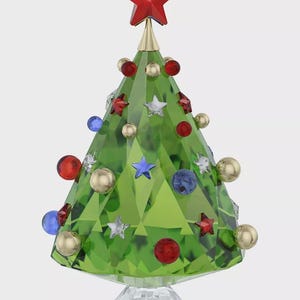 Swarovski Crystal Christmas Tree Figurine, Holiday Cheers, New in Box