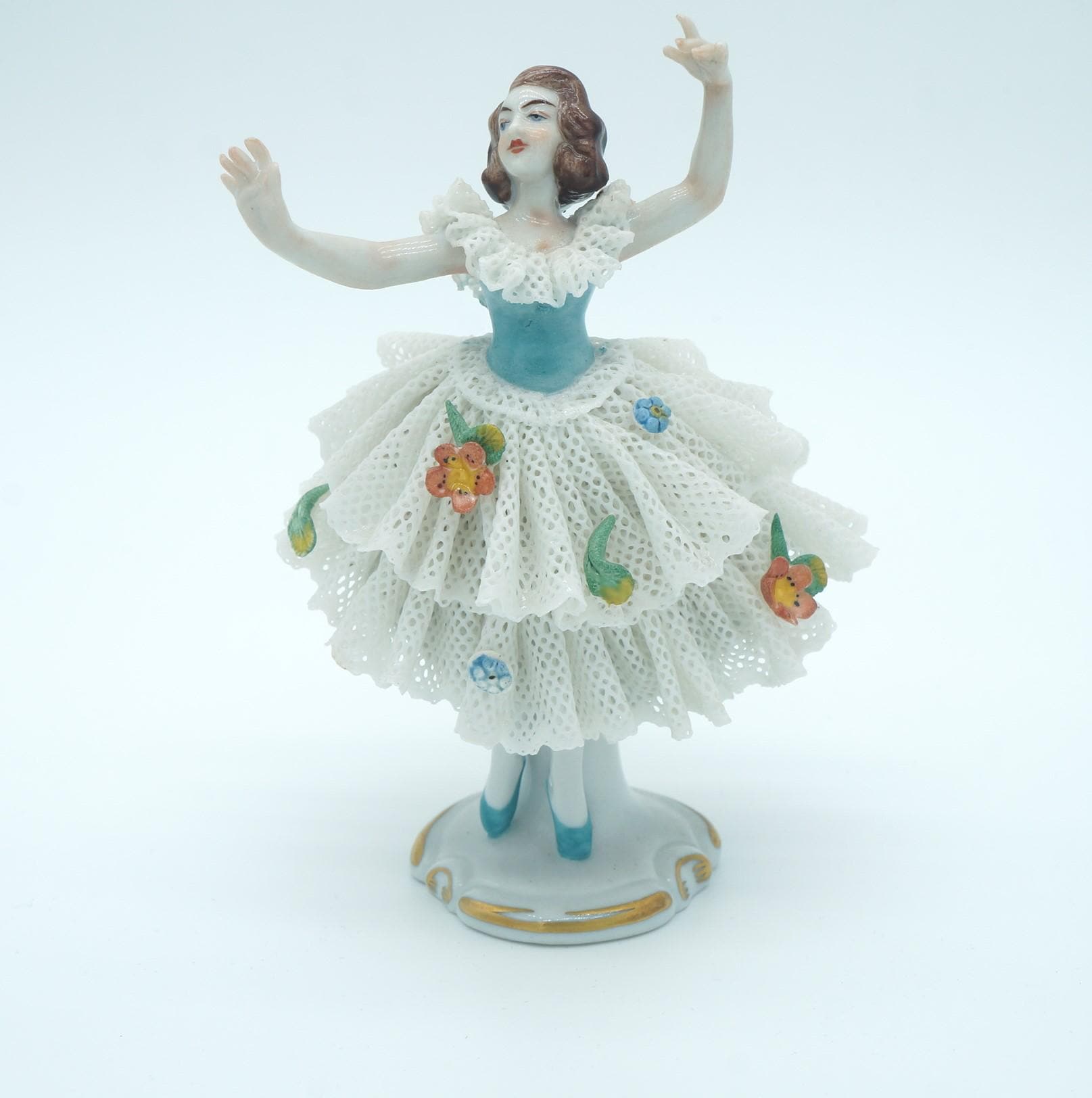 Volkstedt Dresden Lace Ballerina Figurine, Authentic German