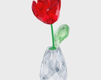 Crystal Rose Made With Swarovski Crystal in Glass Vase - Etsy