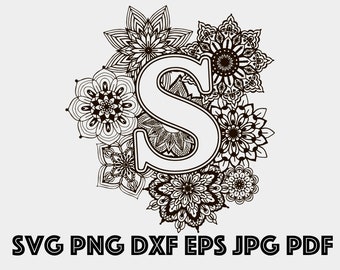 Download Free Letter S Mandala Etsy SVG Cut Files