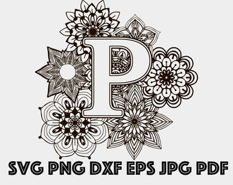 Download Mandala Letter P Etsy