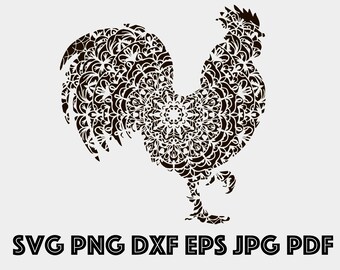 Download Mandala Rooster Svg Etsy PSD Mockup Templates