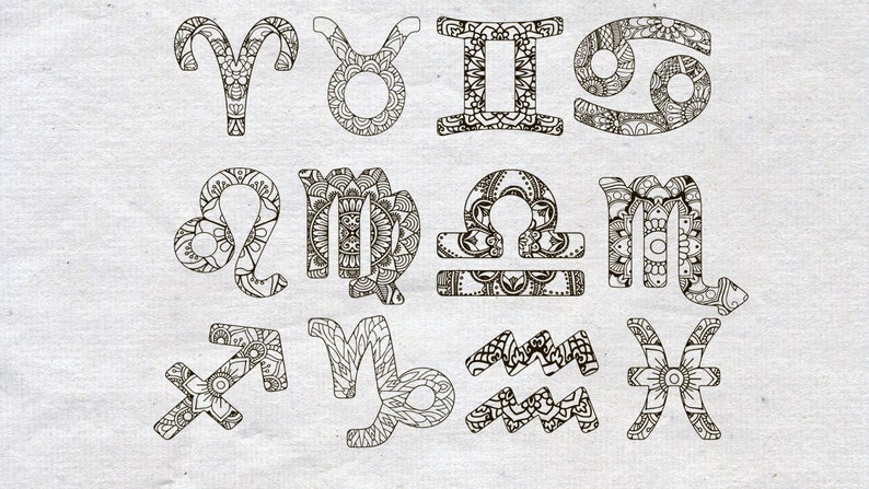 Download Svg Files For Cricut Zodiac Svg Horoscope Svg Birthday Svg Mandala Zodiac Zodiac Mandala Svg Mandala Clip Art Art Collectibles Kromasol Com