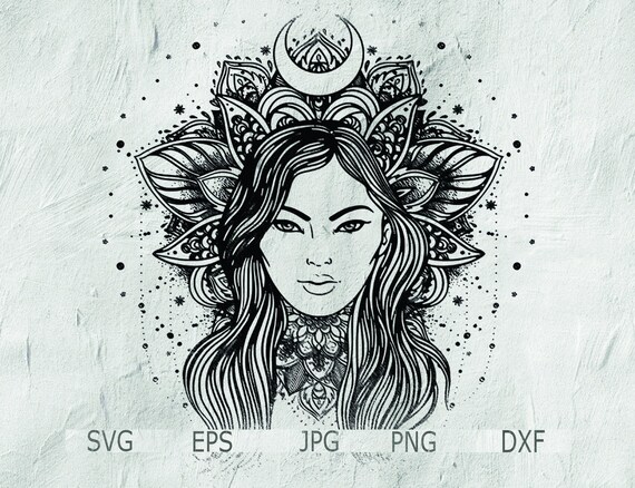 Download Mandala Boho Diva Mandala Girl Mandala Drawing Clipart | Etsy