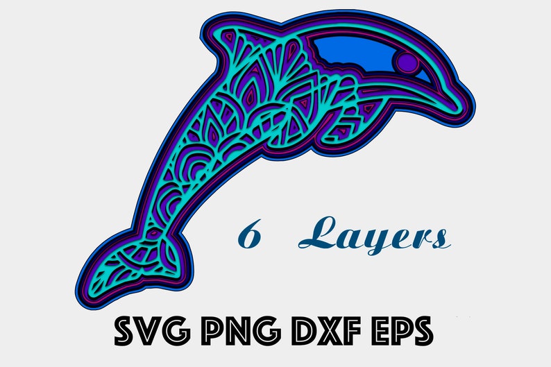 Download 3d Mandala Dolphin SVG files for Cricut Silhouette Layered ...