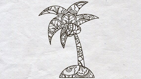 Download Mandala Svg Palm Palm Svg Zentangle Svg Mandala Drawing Etsy