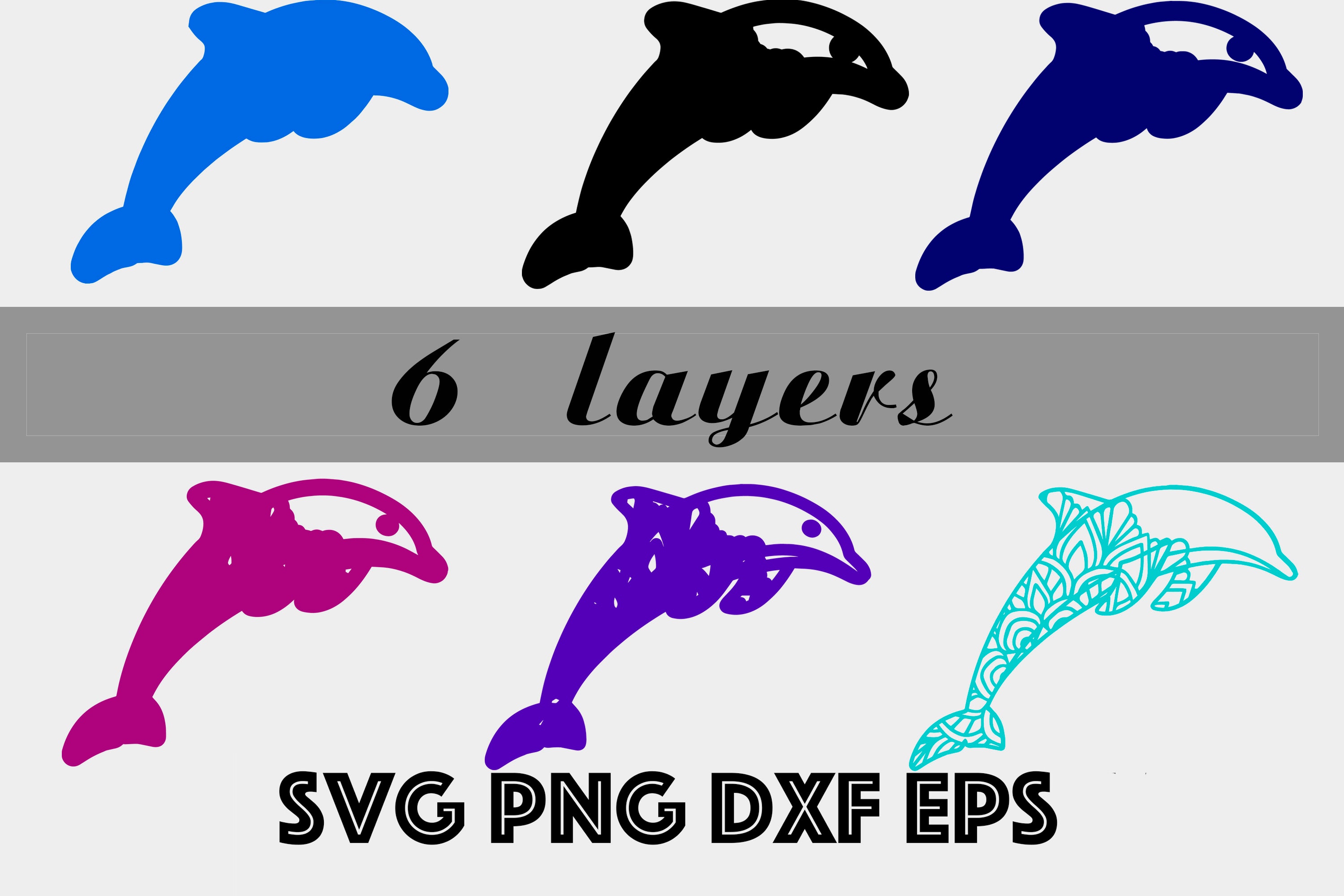 Download 3d Mandala Dolphin SVG files for Cricut Silhouette Layered | Etsy