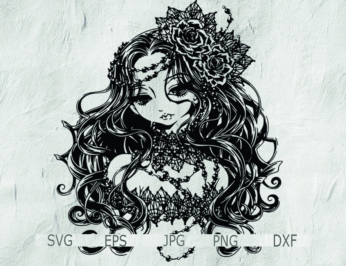 Download Mandala Girl Instant Download Mandala Drawing Clipart | Etsy