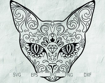 Download Mandala cat svg | Etsy