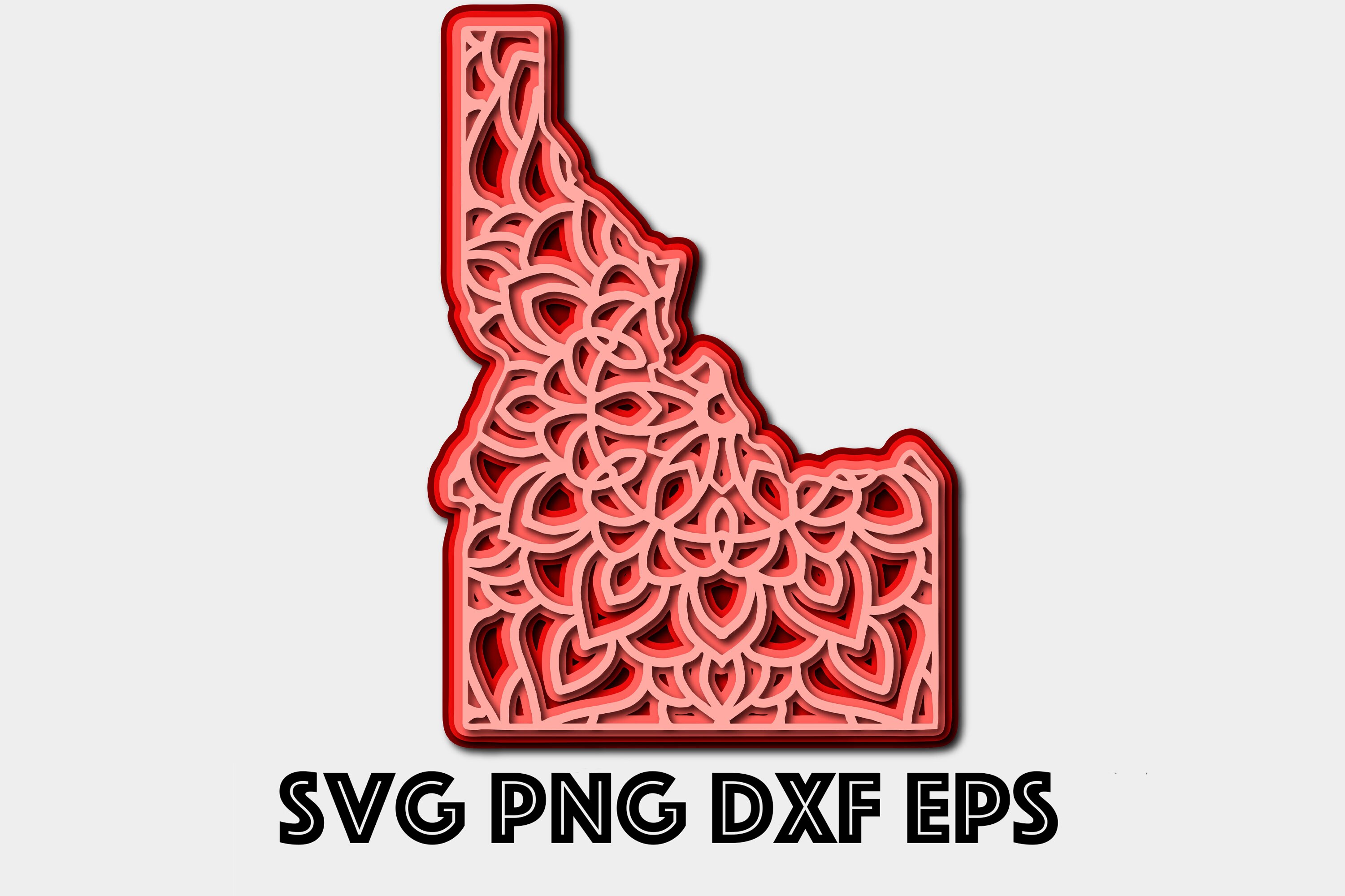 Download 3d Mandala Svg 3d Layered Idaho Svg 4 Layers Cut File Etsy