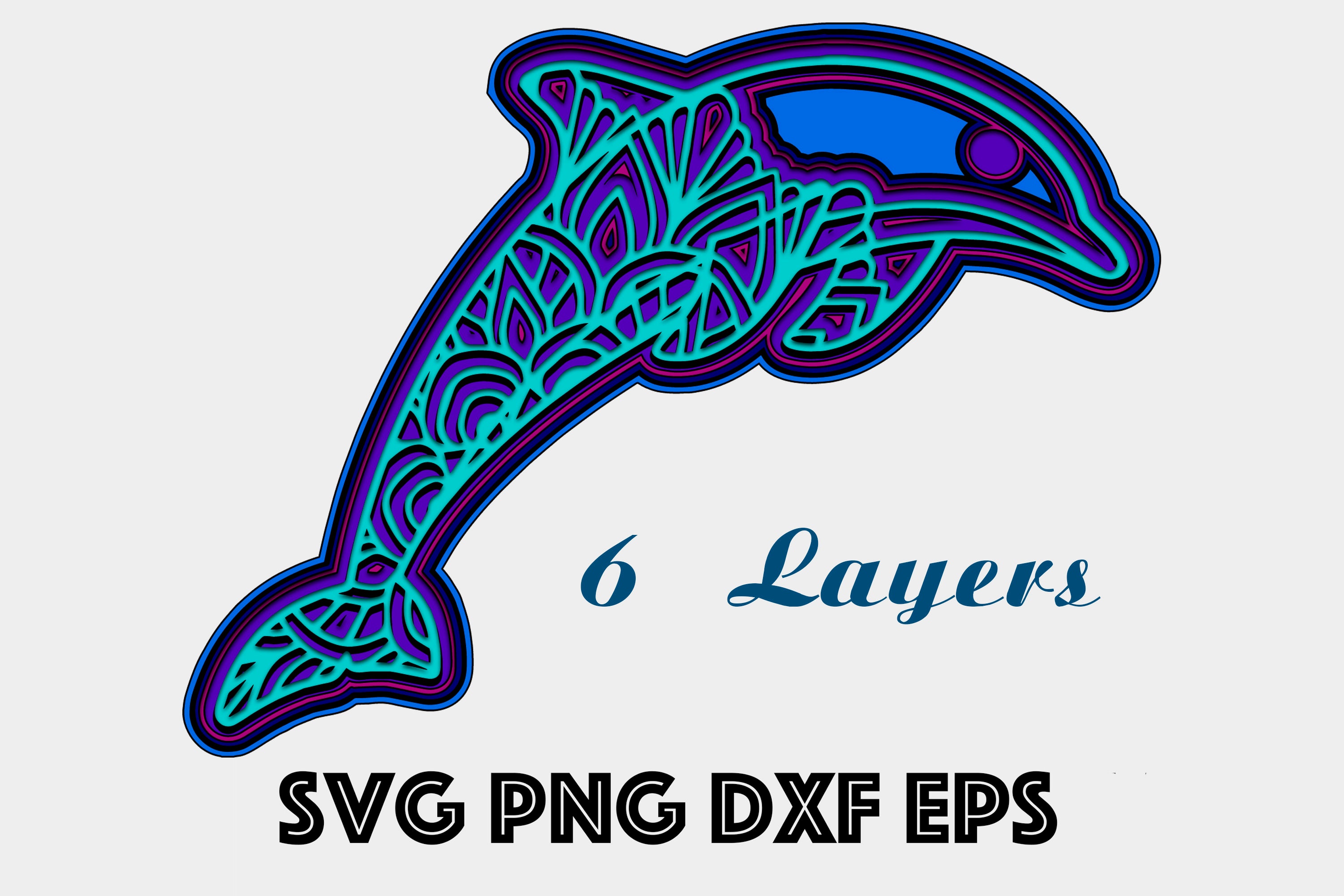 Download 3d Mandala Dolphin SVG files for Cricut Silhouette Layered ...