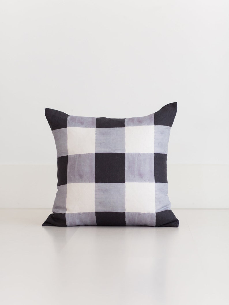 Black and White Buffalo Check Pillow Cover by Whitney English Etsy