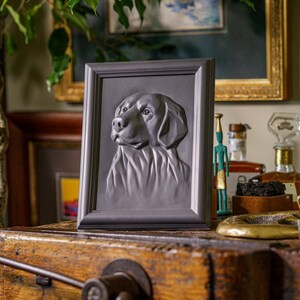 Labrador Pet Urn for Ashes  - Gray Matte/Ceramic